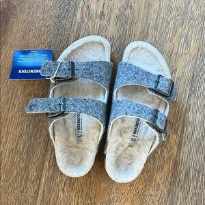 Birkenstock Kids Gray and Cream Sandals